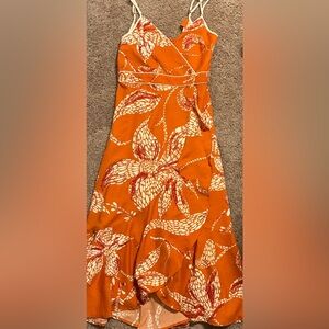 Orange Floral Dress